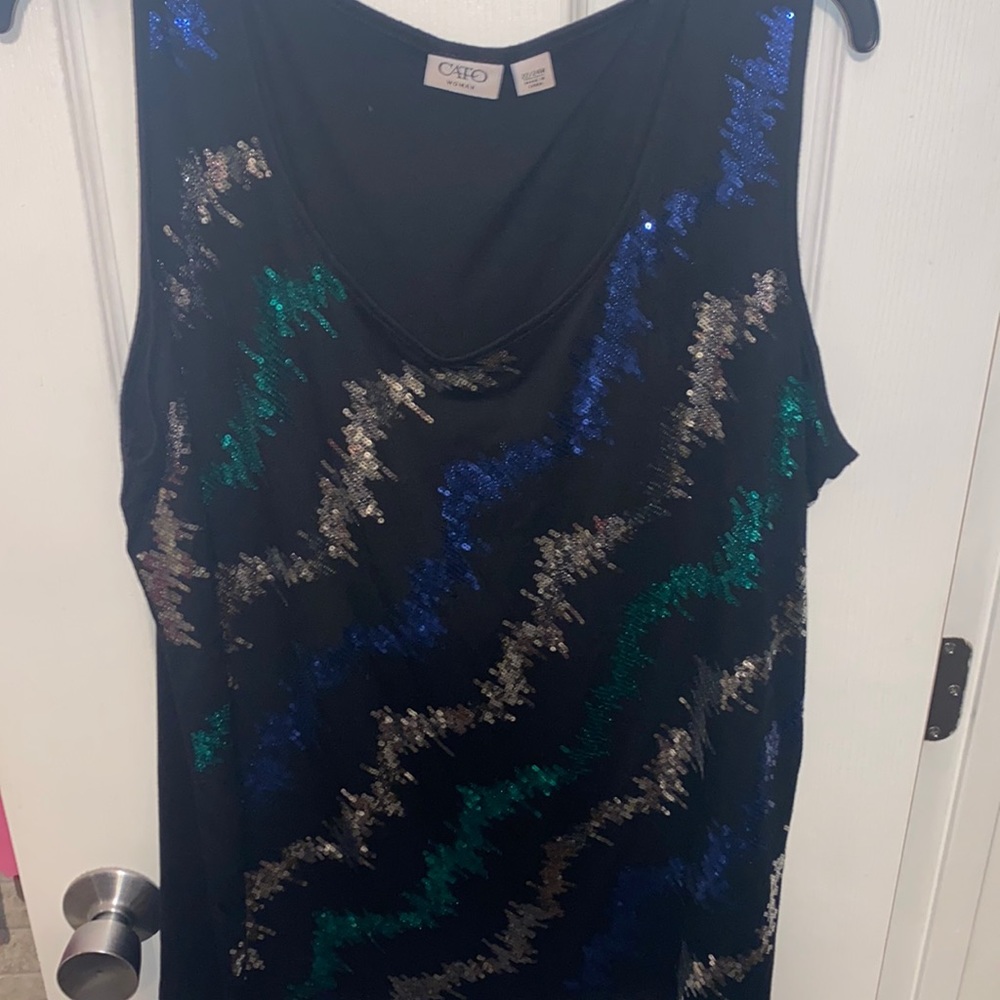 22/24W Catos Sparkly Sequined Tank Top